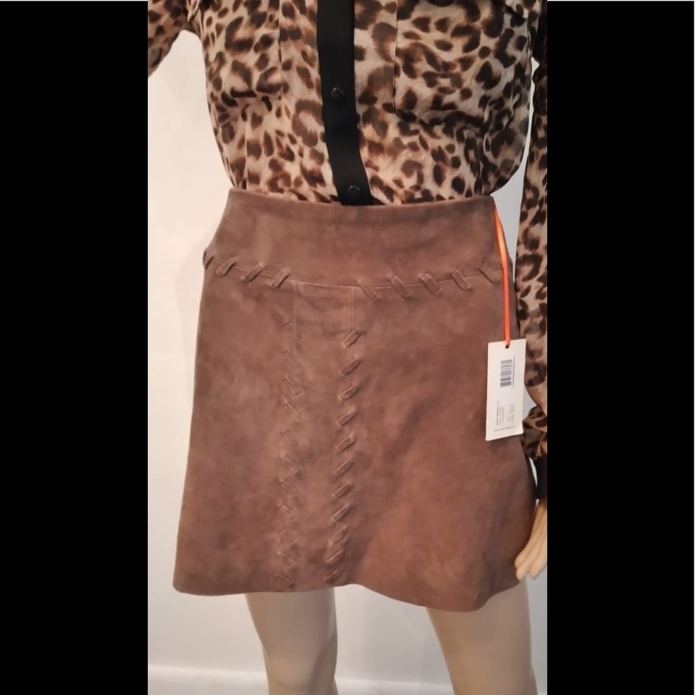 Ramy Brook mushroom suede Juliana skirt 6